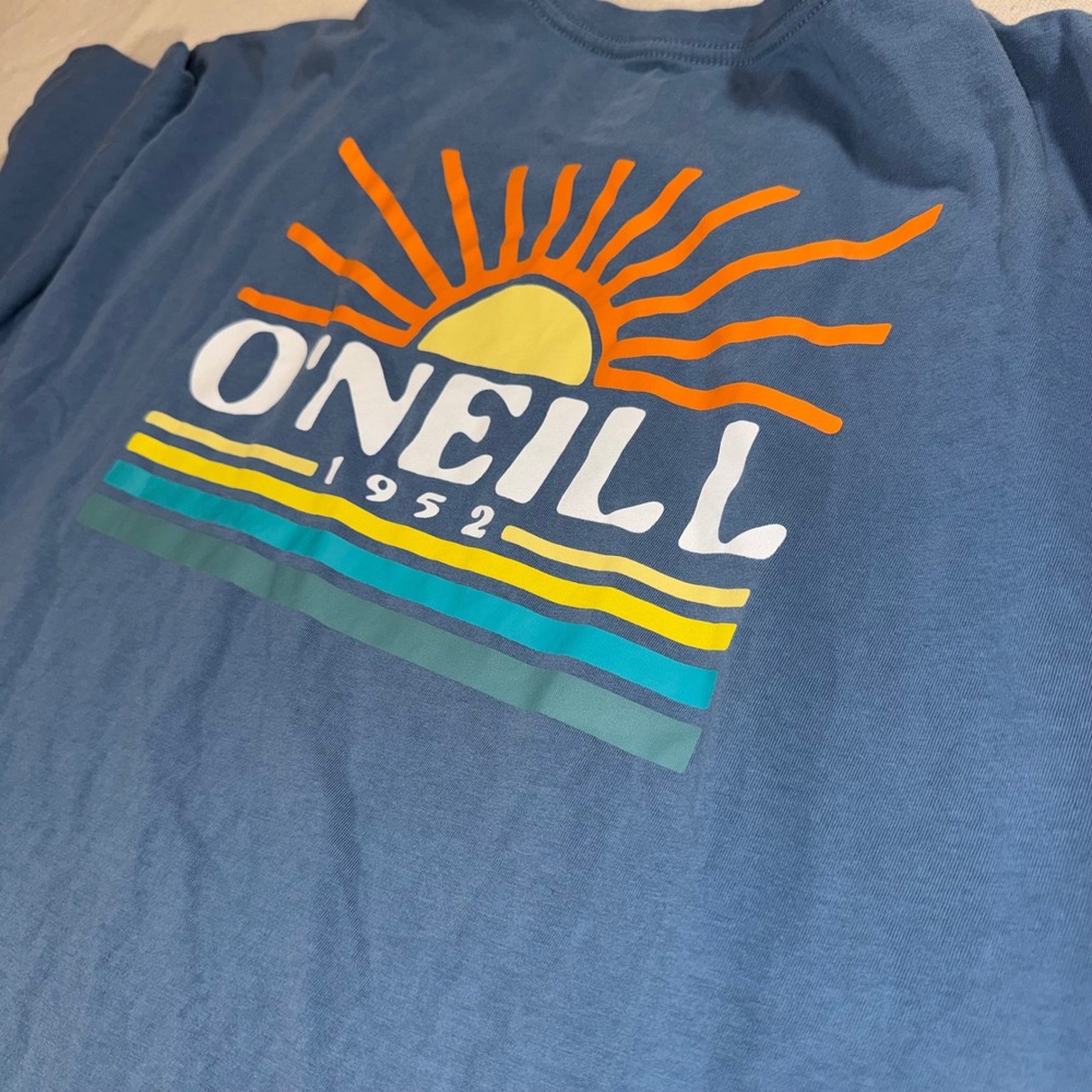 ONeill Mens XXL Blue Graphic T-Shirt Short Sleeve Sunburst Surf Logo Tee